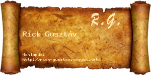 Rick Gusztáv névjegykártya